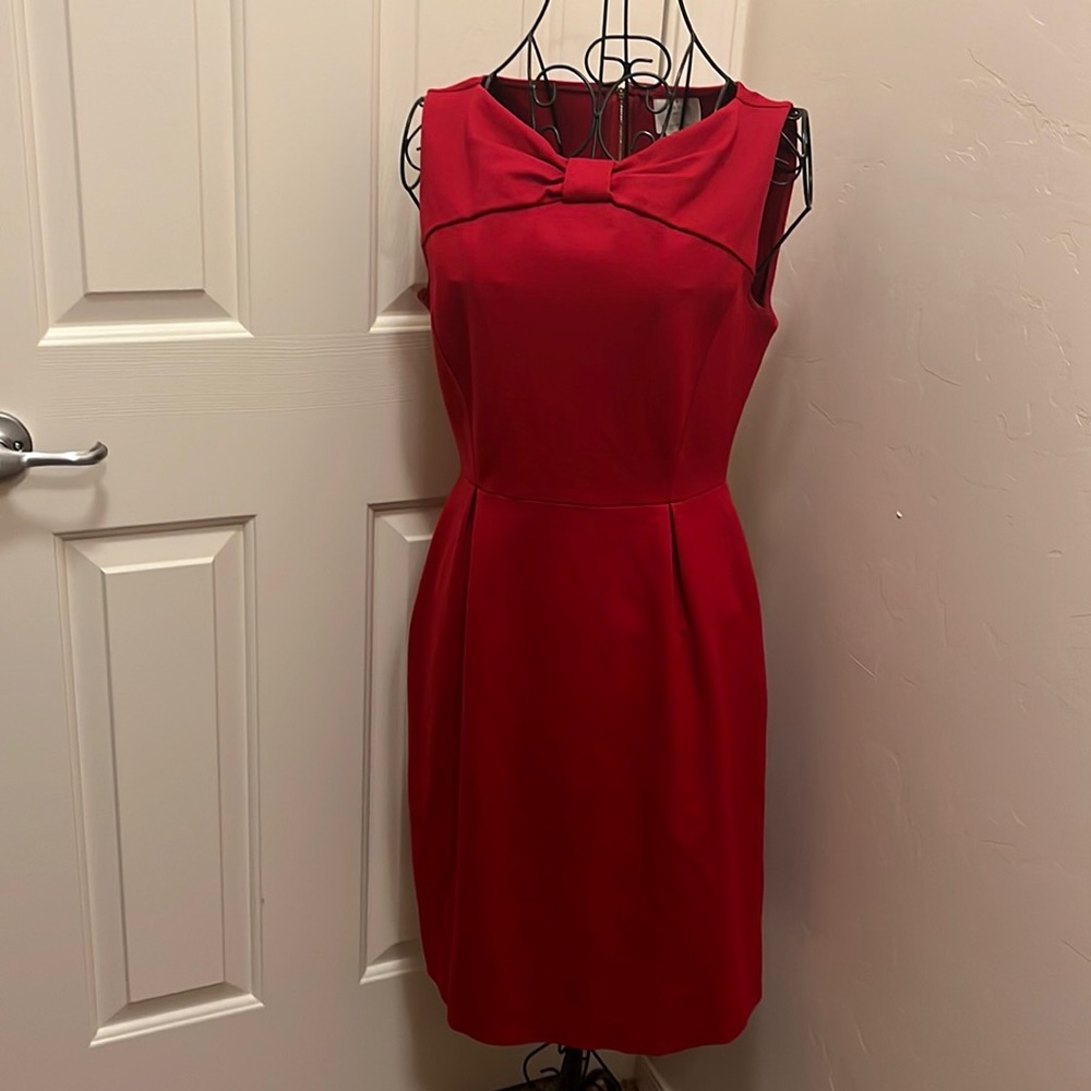 New w/o Tags Kate Spade Red Bow Work Career Stretch  Shift Dress 6 S